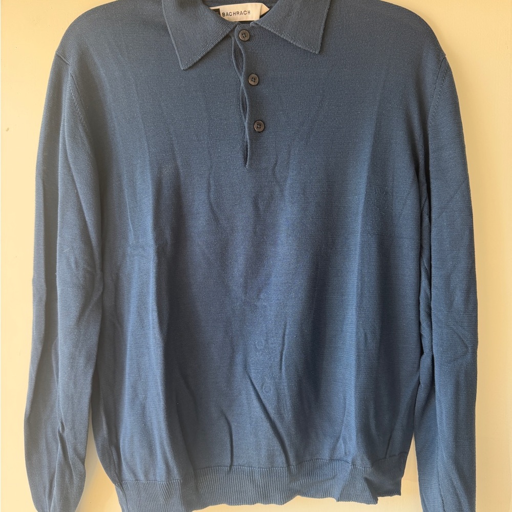 Bachrach Navy Button-Up Shirt